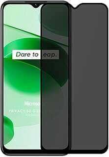 Microsoic Realme C35 Privacy 5D Gizlilik Filtreli Cam Ekra Koruyucu Siyah