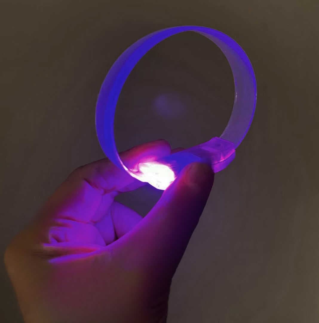 3 Modlu Pilli LED Işıklı Esnek Parti Bilekliği Mor (5430)