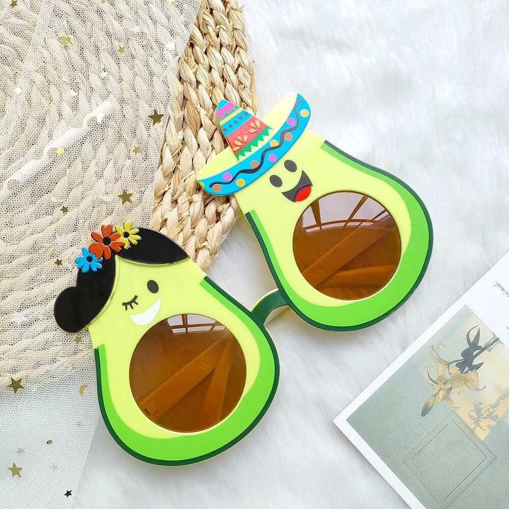 Hawaii Temalı Avokado Gözlük – Kostüm & Parti Gözlüğü