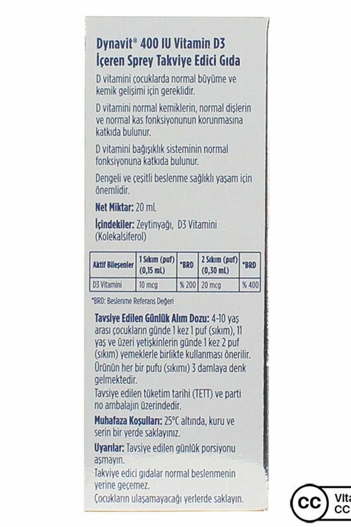 Vitamin D3 400ıu Sprey 20ml