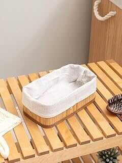 ELZEY HOME Bambu Dikdörtge Katlaabilir Sepet aturel S 25x15x8 cm