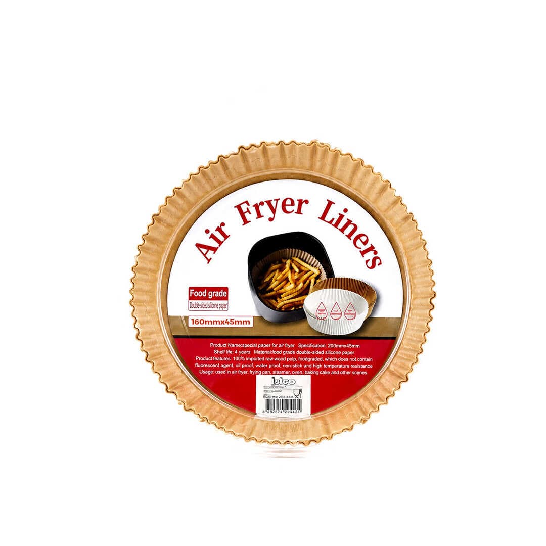 50PCS YUVARLAK TABAN: 16CM - KENAR: 4.5CM AİR FRYER PİŞİRME KALIP KAĞIT (5430)