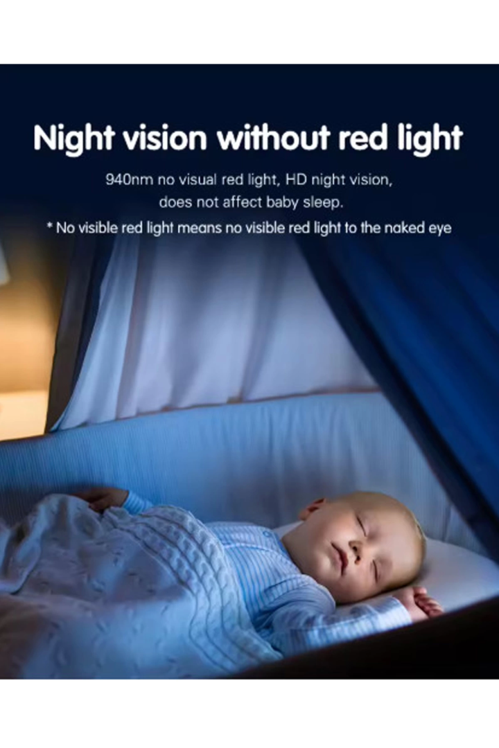 5 Inc Ekran Bebek Kamerası Monitörlü Konuşma Özellikli Işıklı Gece Görüslü Kamera