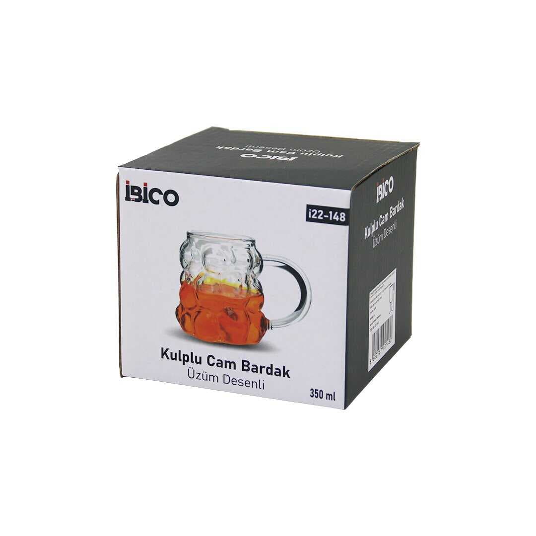 ÜZÜM - KABARCIKLI KULPLU CAM BARDAK TERMİSİL - ISIYA DAYANIKLI BOROSİLİKAT 350ML (5430)