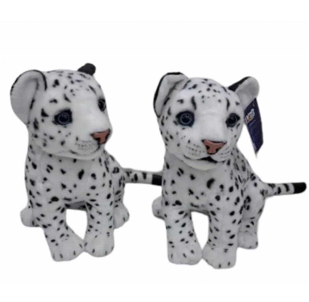 PL50135 25 CM OTURAN KÜÇÜK BEYAZ LEOPAR-HLY