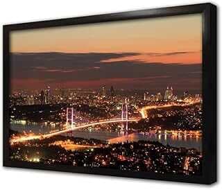 İstabul Boğaz Köprüsü Çerçeveli Cam Tablo 50x70 cm CA16251