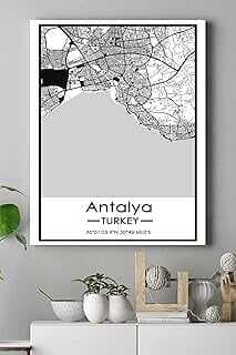 (18613) Atalya Harita Dekoratif Tasarım Kavas Tablo 50 x 70