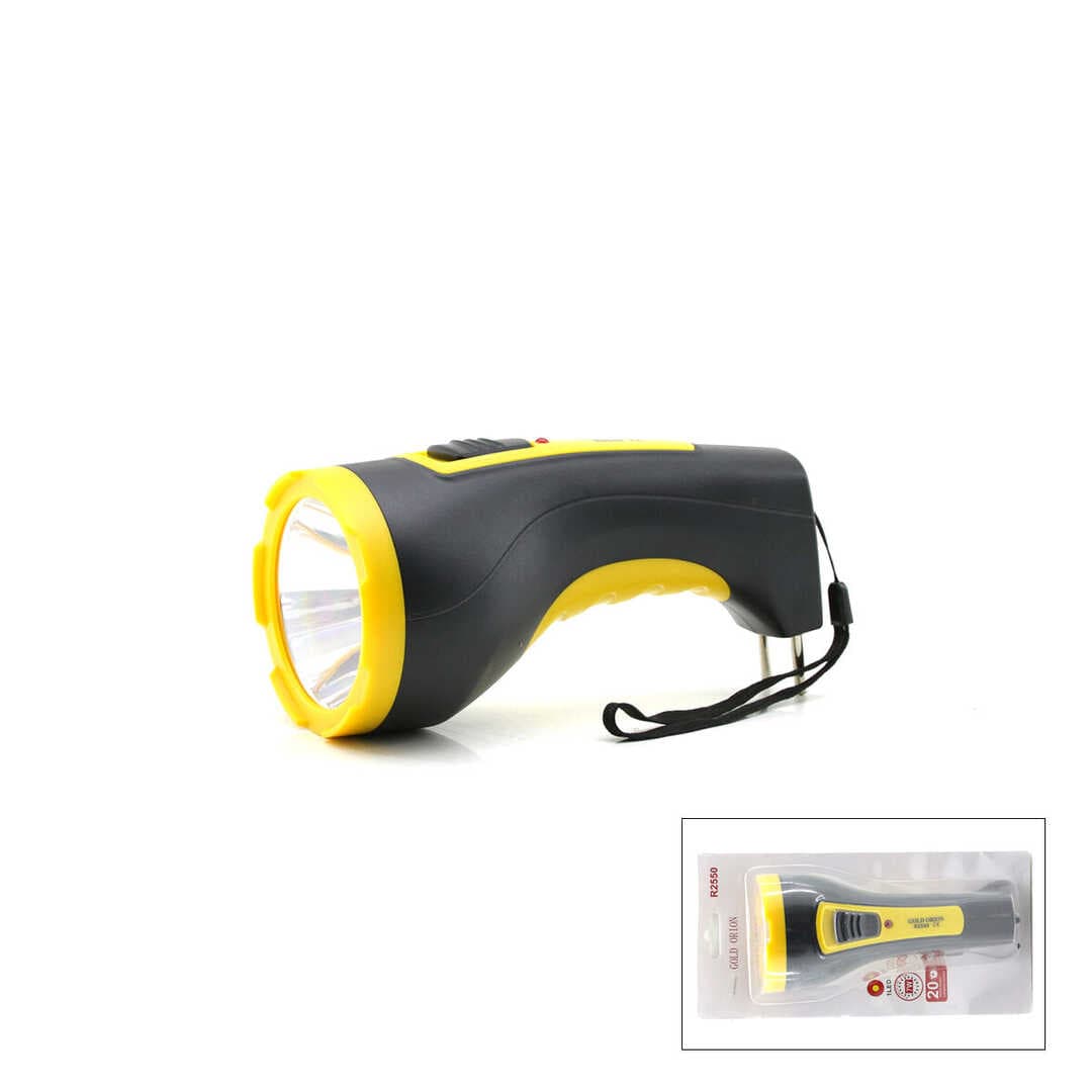 7W TEK LED BOMBELİ GÖVDE FİŞ ŞARJLI EL FENERİ UZUN MESAFELİ KAMBUR R2550 (5430)