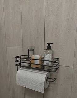 Alper Banyo Yapışkanlı Raflı Kağıt Rulo Havluluk Peçetelik Havlu Kağıltlık Siyah Banyo Mutfak Düzenleyici Raf Banyo Düzenleyici Mutfak Rafı