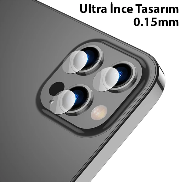 ALLY İPhone 13 Pro-13 Pro Max Tempered Glass Cam Kamera Koruyucu-(5775)