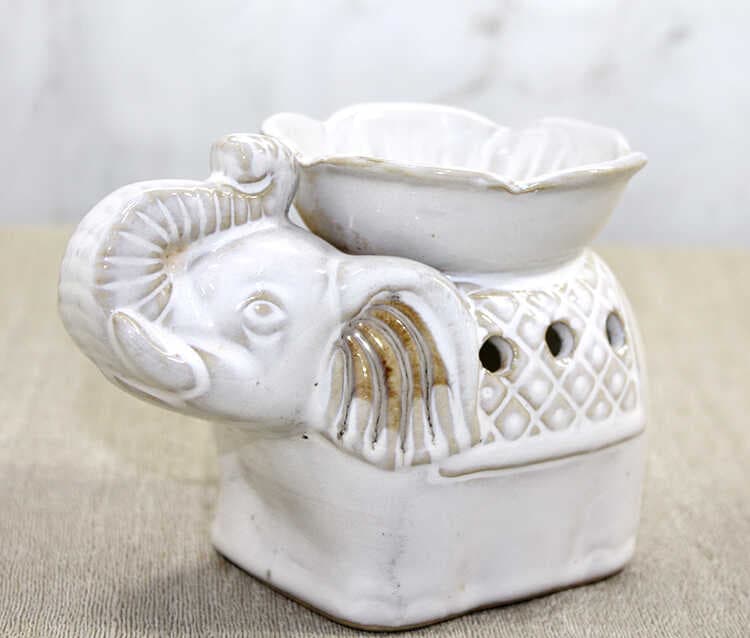 Beyaz Seramik Filli Buhurdanlık