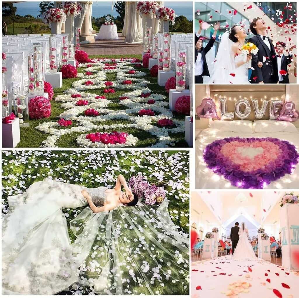 Nessiworld Beyaz Renk Gül Yaprağı Şekilli Konfeti 5 Paket 500 Adet