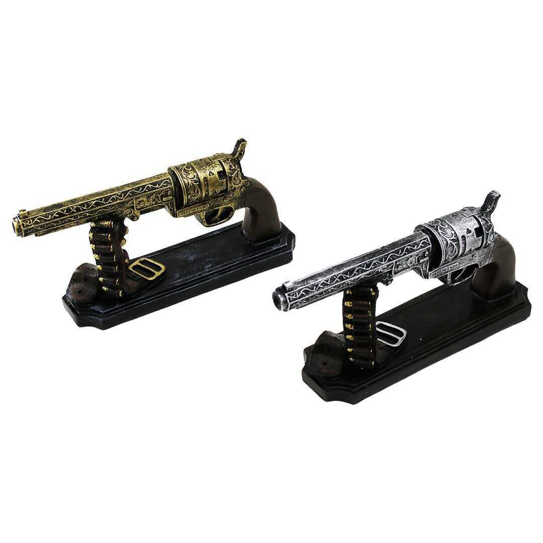 Tabanca Tasarımlı Vintage Dekoratif Biblo - Reçine Malzeme