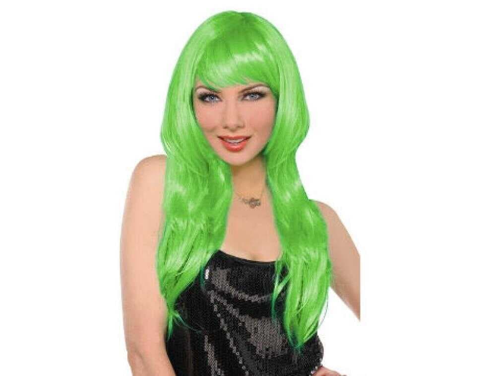 Uzun Peruk Saç - Yeşil (477477)