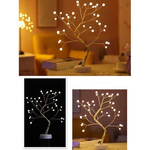 Işıklı Ağaç İnci Led Dekoratif Masa Üstü Led Işık