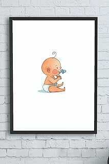 (10182) Küçük Bebek Çocuk Odası Çerçeveli Tablo (21x30cm)