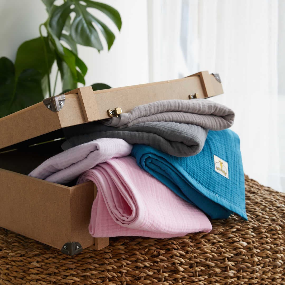 ARBABABY ORGANİK PAMUK 4 KATLI MÜSLİN BEBEK BATTANİYESİ - LİLA RENGİ