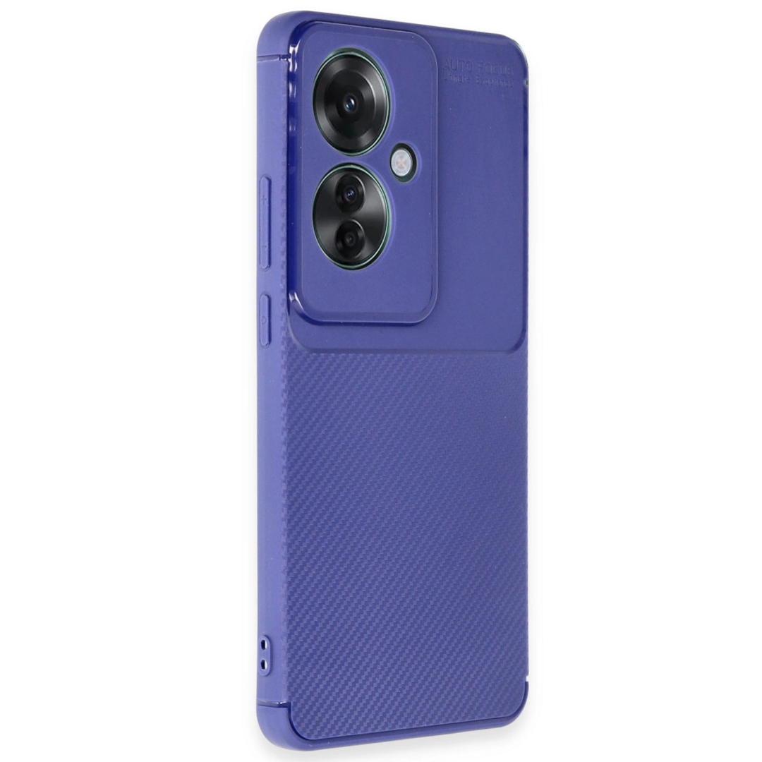 Oppo Reno 11f Kılıf Auto Focus Karbon Kapak - Lacivert
