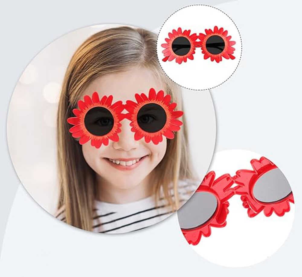 NessiWorld KırmızıRenkPapatyaŞekilliPartiGözlüğü18x10cm