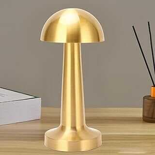 Şarj Edilebilir Taşıabilir Masa Lambası - Dokumatik Aç/Kapa ve Parlaklık Ayarı, 3 Rek Seçeeği (Gold Lotus, Lotus)