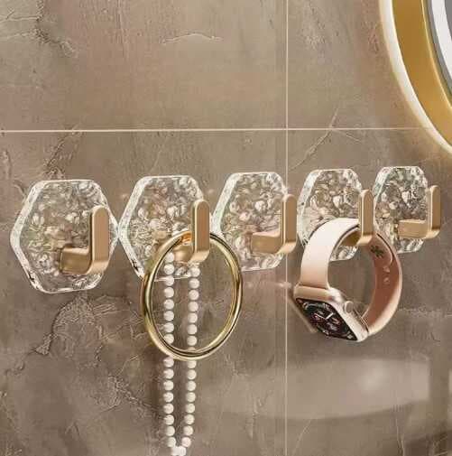 Lüks 5’li Duvar Askısı Banyo Mutfak İçin Havlu  Askılık