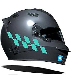 Çıar Extreme ae Yeşili Damalı Kask Motosiklet Sticker Takımı