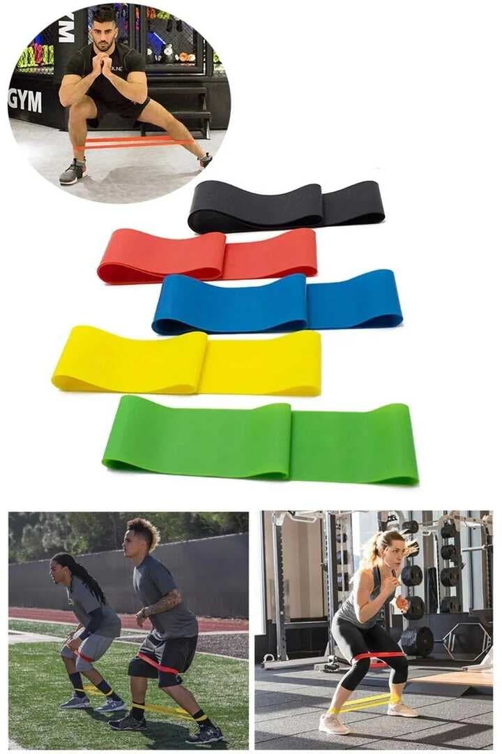 5 Li Set Aerobik Bandı Fitness Egzersiz Plates Direnç Lastiği Crossfit Kas Germe Ve Jimnastik Seti (477477)