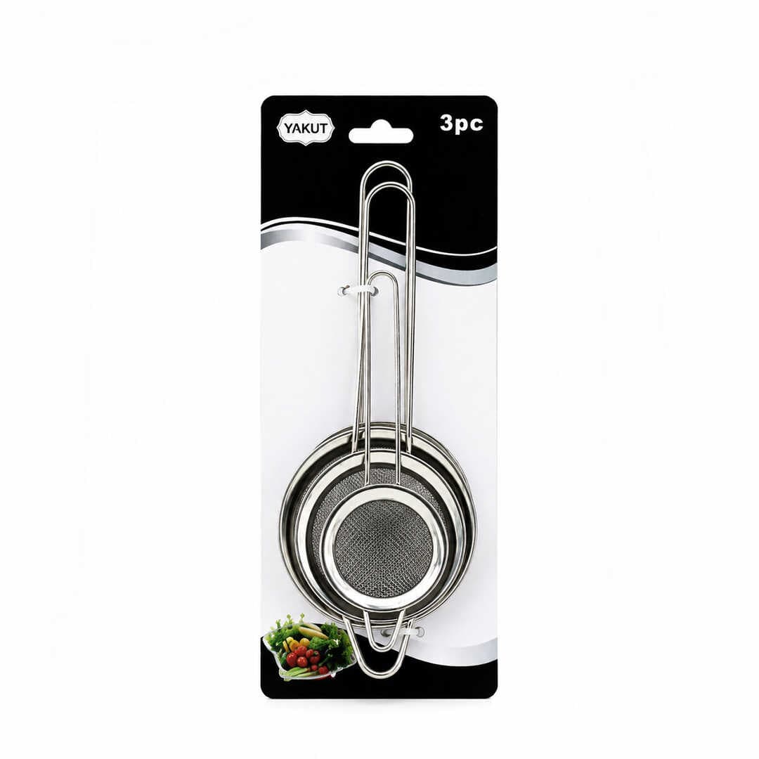 3PCS SET MİNİ= 5-7-8CM TEL SÜZGEÇ METAL ÇERÇECE METAL SAP=8.5-10.5-10.5CM (5430)