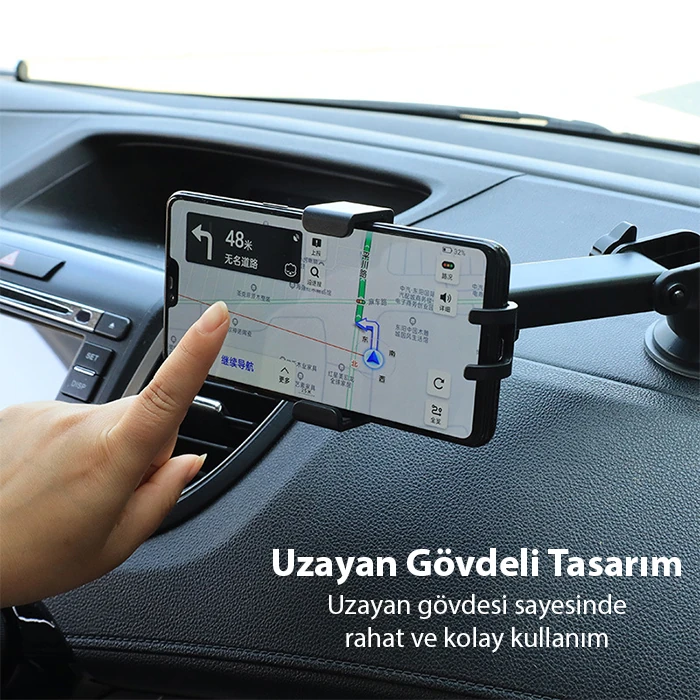 ALLY ST-1704 Araç Içi Uzayan Ayarlanabilir Vantuzlu Telefon Tutucu-(5775)