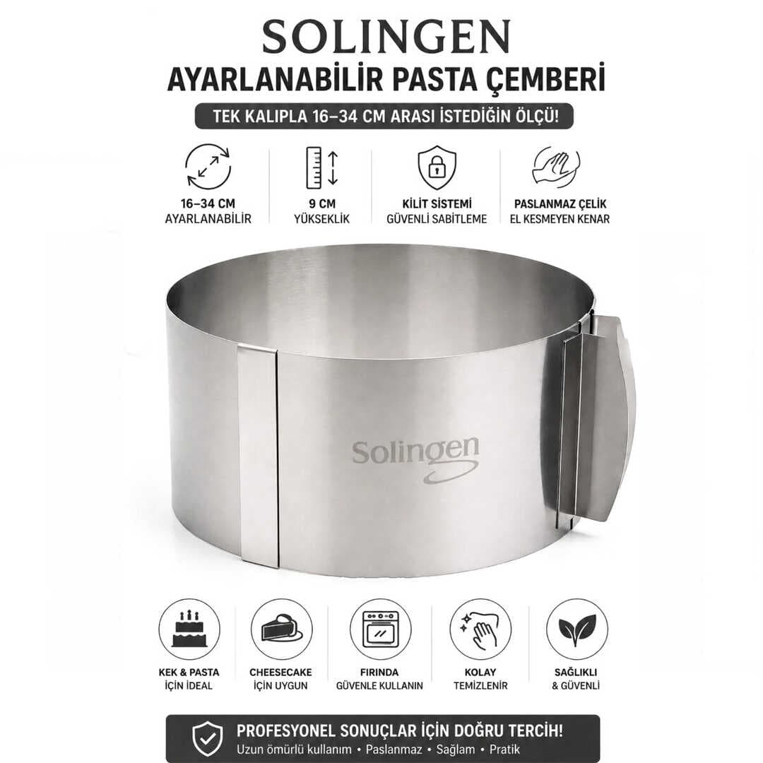 AYARLANABİLİR METAL KEK KALIP 16-34CM (5430)