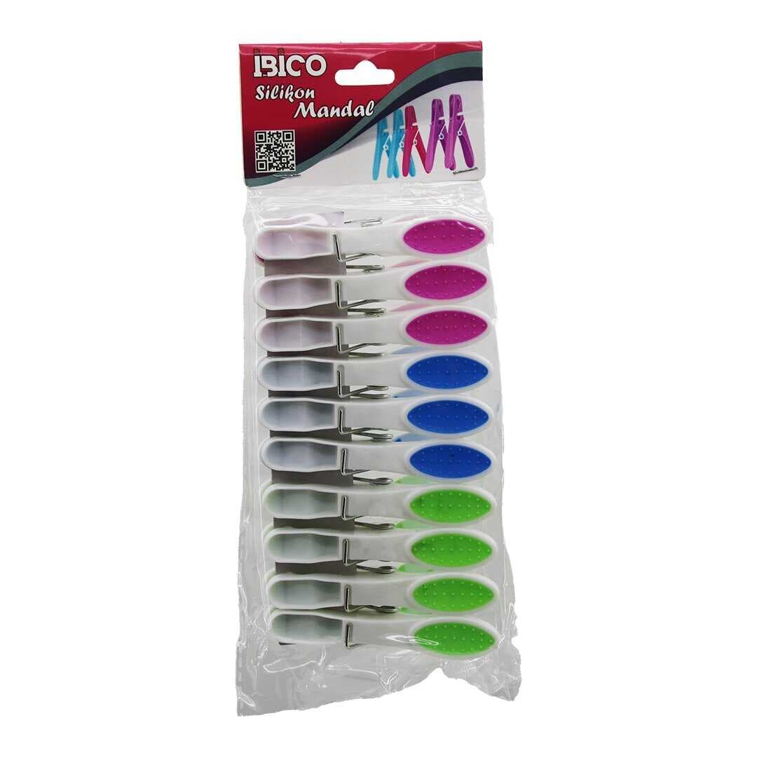 120 ADET RENKLİ SİLİKON AĞIZ - BAS-AÇ BEYAZ PLASTİK MANDAL (5430)