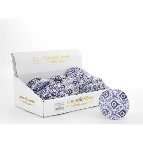 Taşlı Nazar Boncuklu Yuvarlak El Aynası İnce