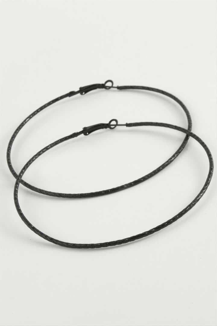 Zikzak Desenli Metal Halka Küpe 8-9-10 cm