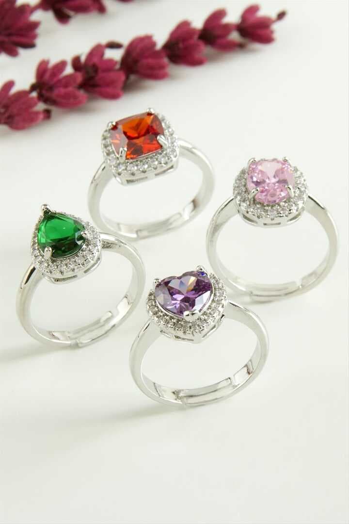 Karışık Lüks Zirkon Taşlı Ciddi İlişki Yüzüğü