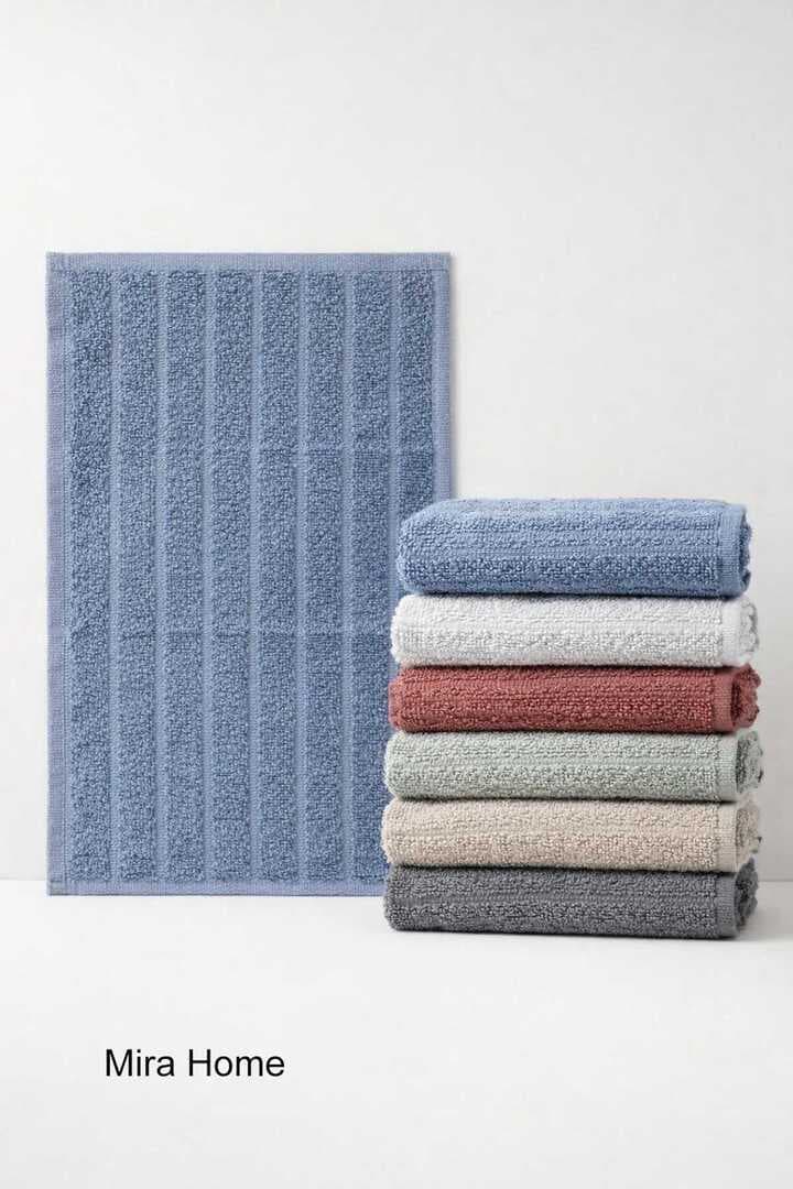 6lı Buklet Dokulu Mutfak ve El Havlusu Seti 30x50 cm Azra