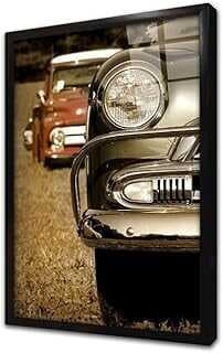 Klasik Araba Çerçeveli Cam Tablo 50x70 cm CA01253