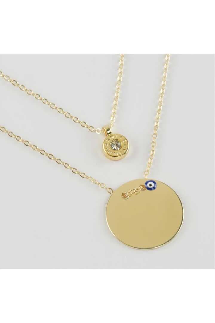 Boş Plaka Figürlü İkili Kolye