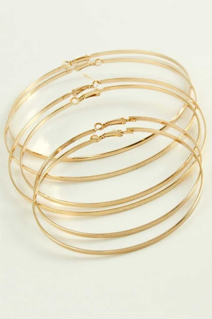 Noktalı Metal Halka Küpe 6 Adet