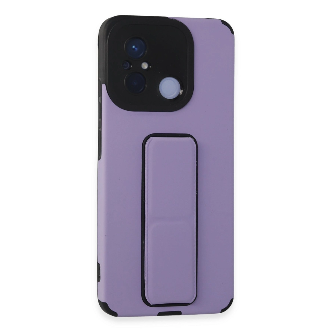 Xiaomi Redmi 12c Kılıf Mega Standlı Silikon - Lila