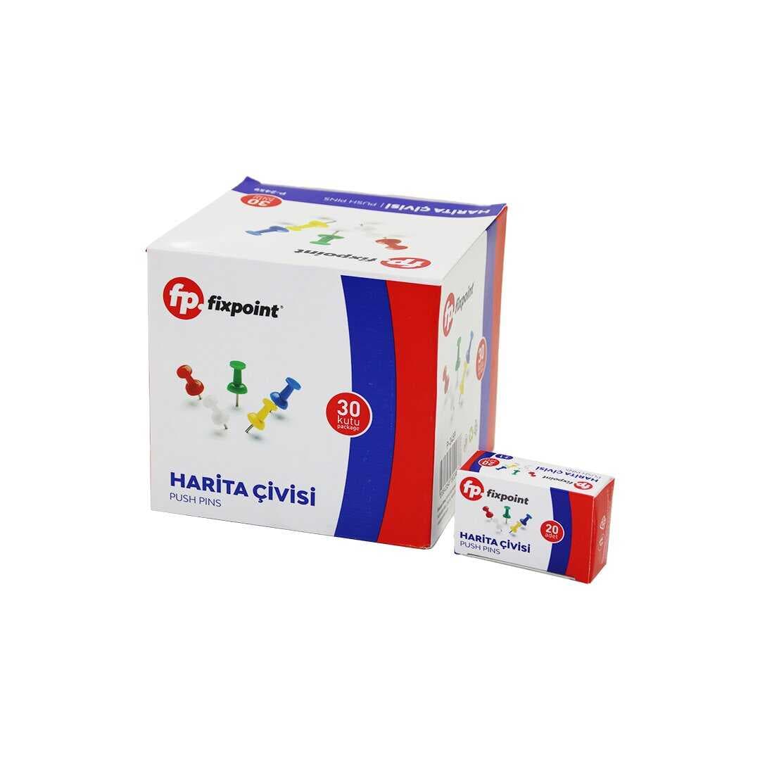 600 ADET HARİTA ÇİVİSİ RENKLİ = 20PCS X 30 (5430)