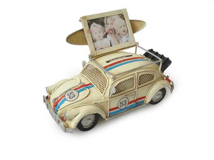 Dekoratif Metal Araba Çerçeveli ve Kumbaralı Vosvos Hediyelik (1385SS) (477477)