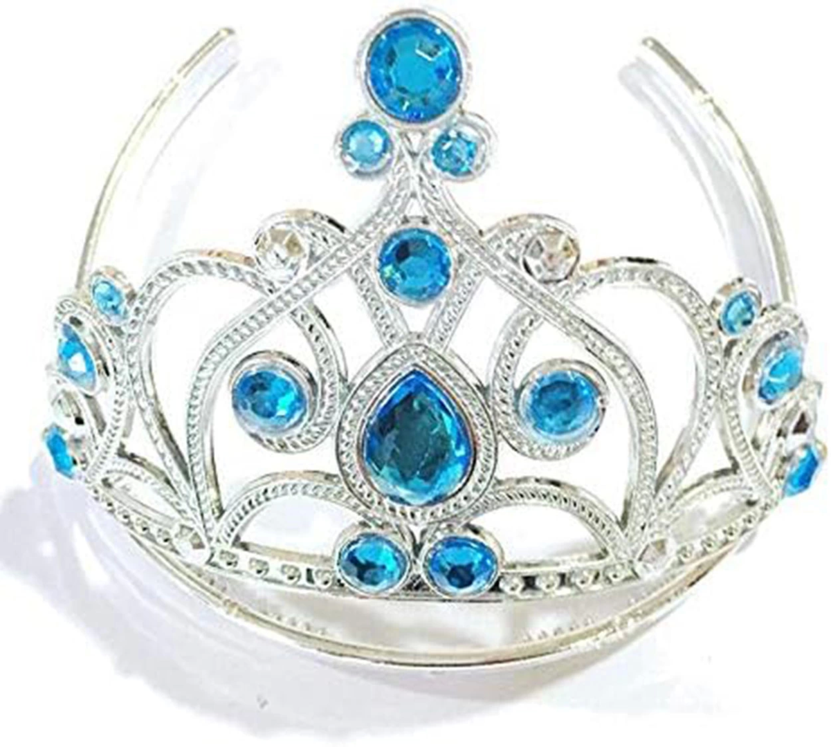 Mavi Taşlı Elsa Çocuk Tacı Prenses Tacı Kraliçe Tacı 16x14 Cm