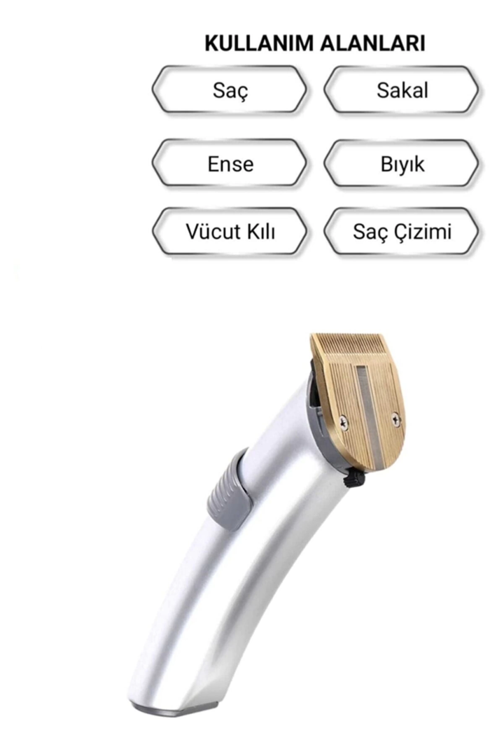 609 Profesyonel Şarjlı Saç Sakal Kesme Tıraş Makinesi Erkek Tıraş Makine Seti