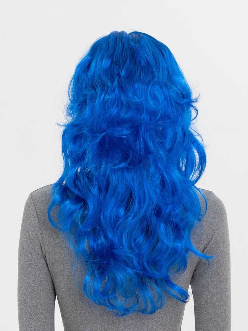 Nessiworld Mavi Renk Uzun Dalgalı Parti Peruğu