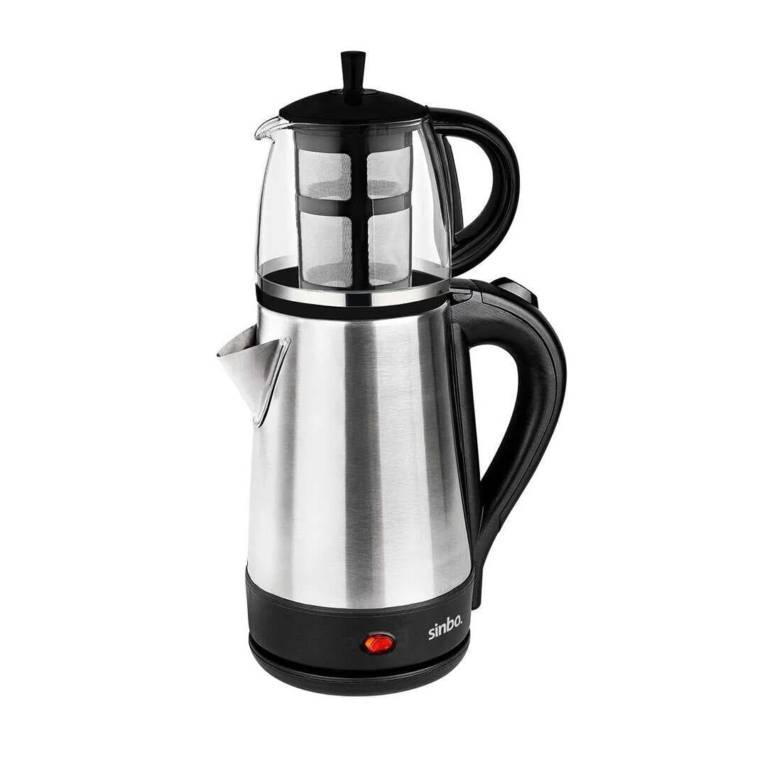 CAM DEMLİKLİ ELEKTRİKLİ ÇELİK ÇAYCI SETİ 1600W - 1.7LT - 0.7LT  STM-5836 (5430)