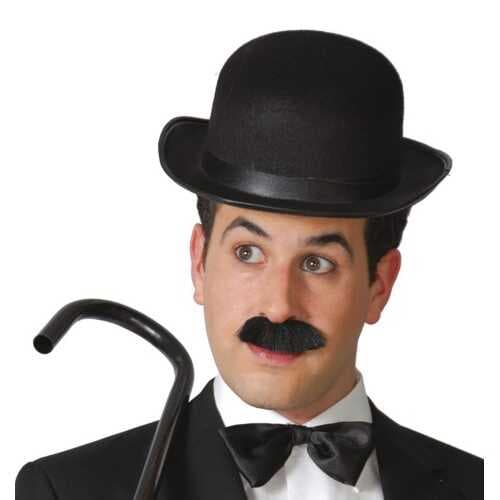 Charlie Chaplin Stil Yetişkin Şapkası – Siyah Melon Parti Şapkası