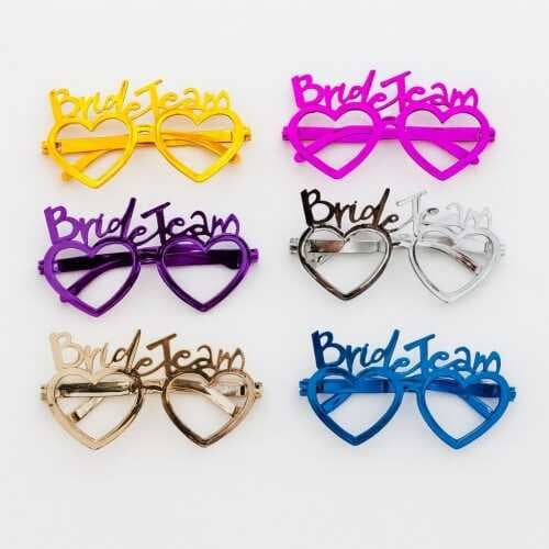 Kalpli Bride Team Gözlük Seti 6 Renk - Kına &amp; Düğün Partileri İçin