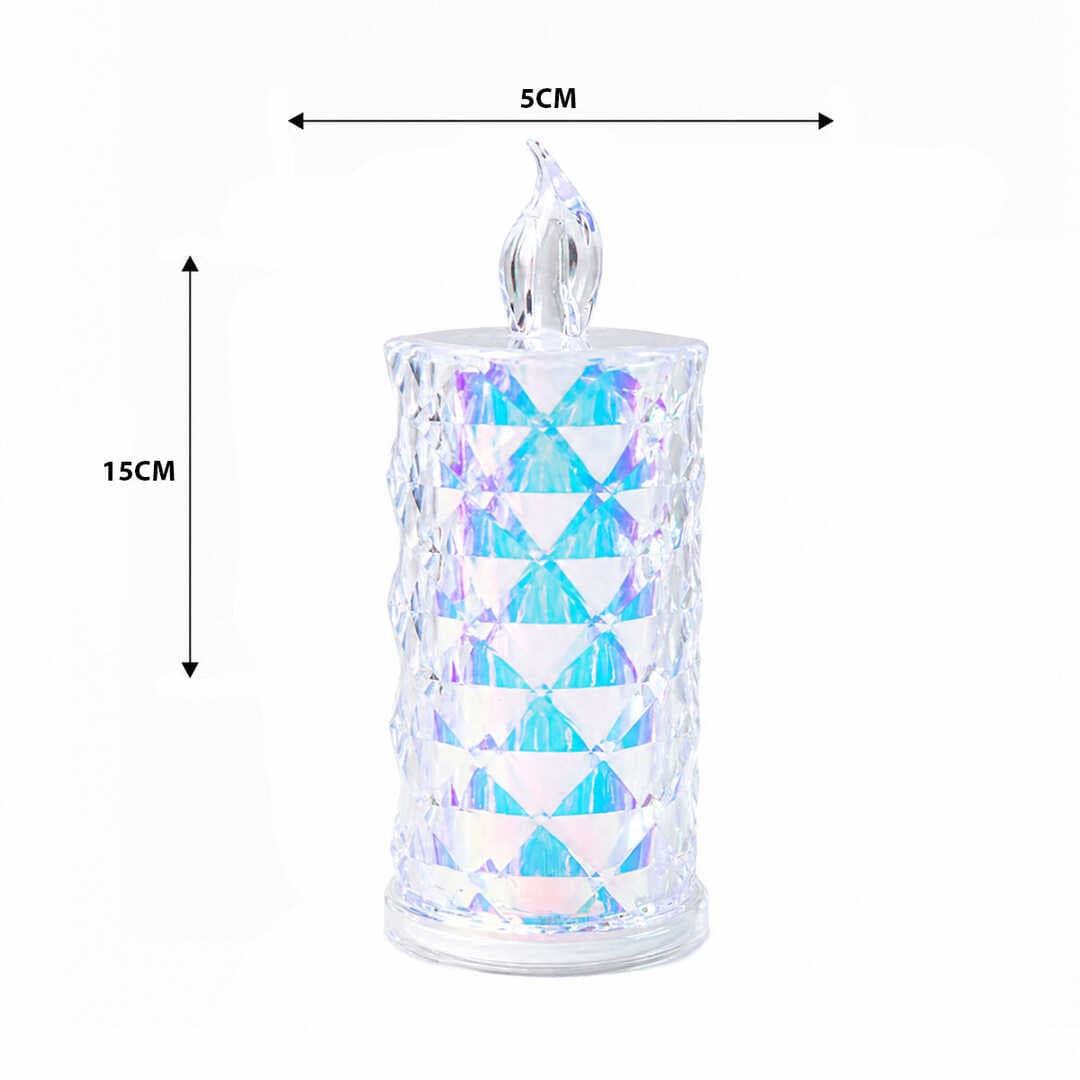 12 ADET LED CANDLE KAMP BÜYÜK BOY= ÇAP:5CM - Y: 16CM PİLLİ LED MUM MİKA KRİSTAL PLASTİK YAKUT-13637 (5430)