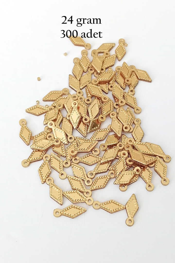 Oya Abiye Bileklik Kolye Pleksi Metalik Plastik Pul Altın Renk 24 gram 300 adet - BNC550