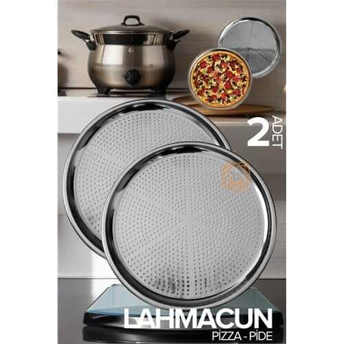 Turk Lahmacun Pizza Pide Pişirme Tepsisi 2 li SET